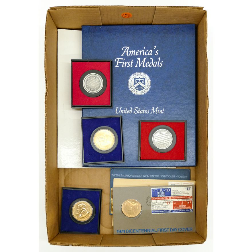 Box America's First Medals etc.