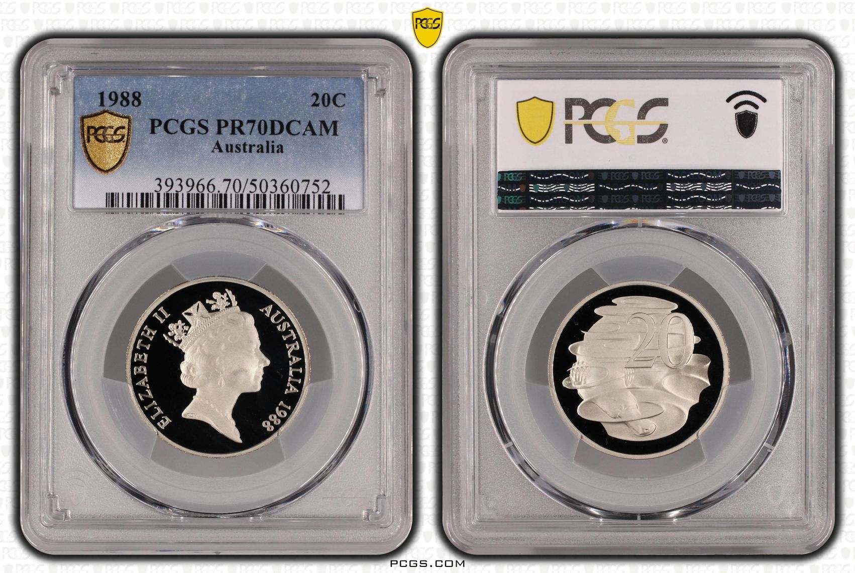 Twenty Cent, 1988, PCGS PR70DCAM