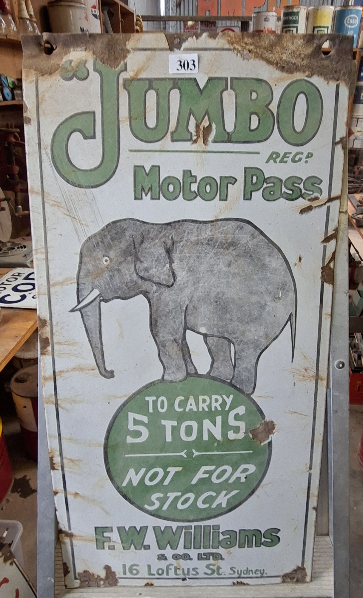 Jumbo Motor Pass Sign
