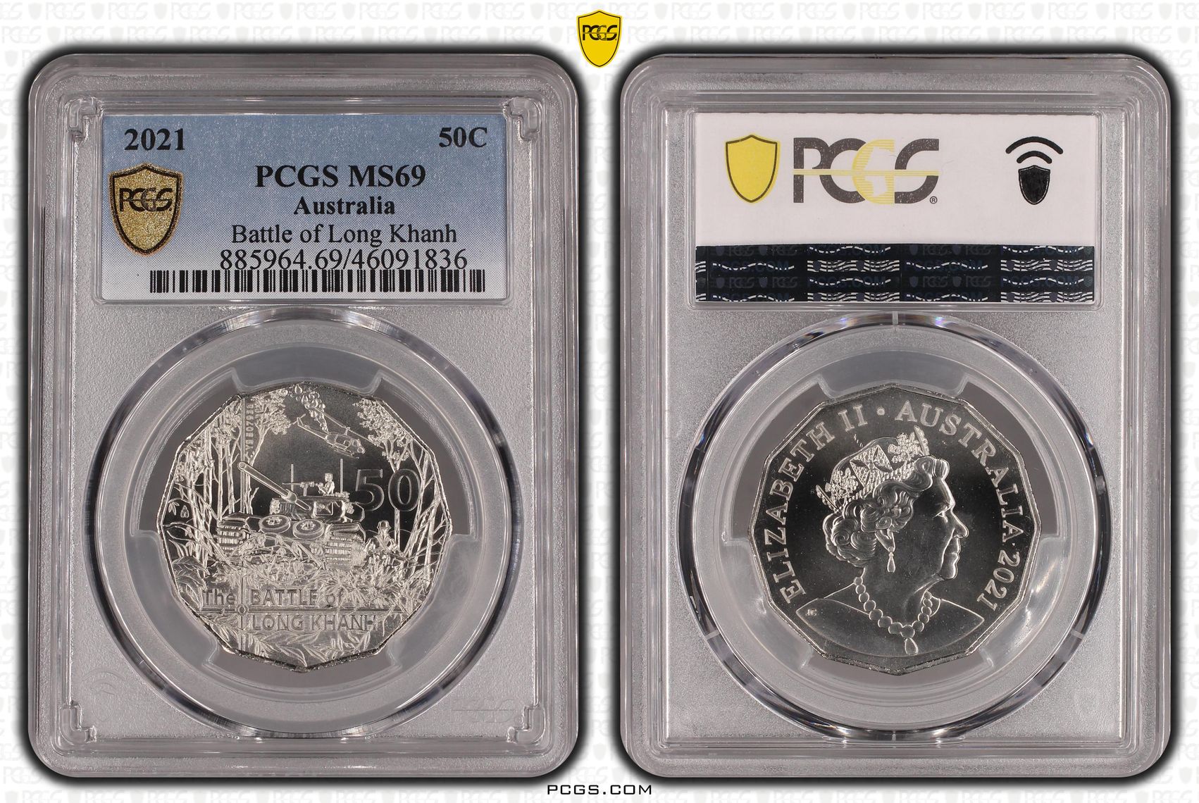 Battle of Long Khanh, Fifty Cent, 2021, PCGS MS69