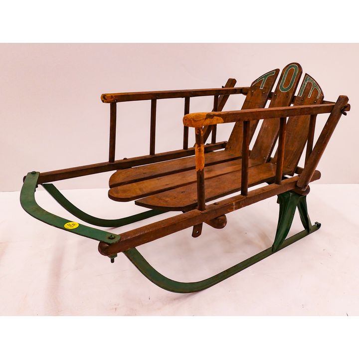 Antique Tom Green Oak Child's Sled- 15x29x13''