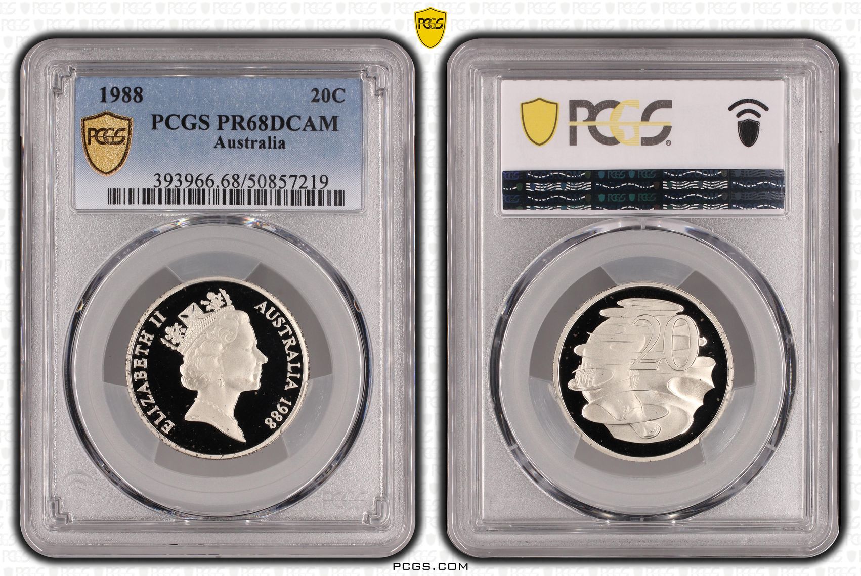 Twenty Cent, 1988, PCGS PR68DCAM