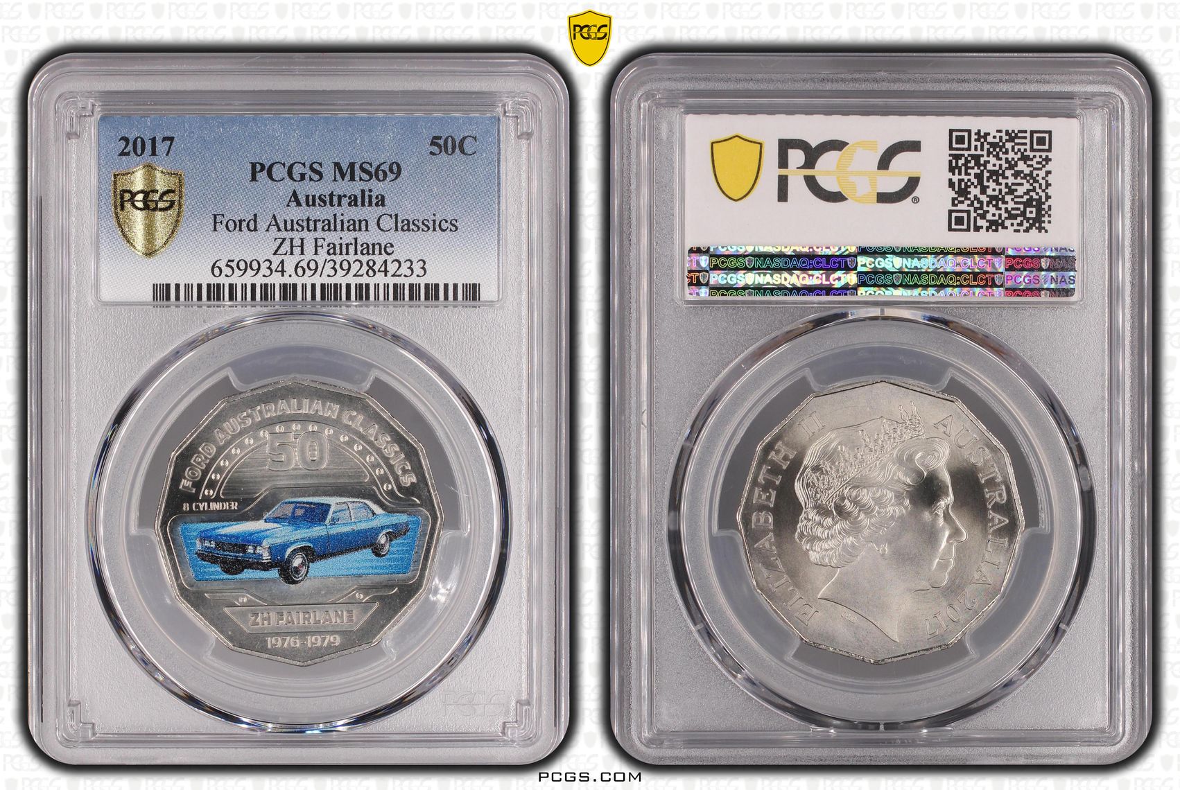 Ford Australian Classics - ZH Fairlane, Fifty Cent, 2017, PCGS MS69