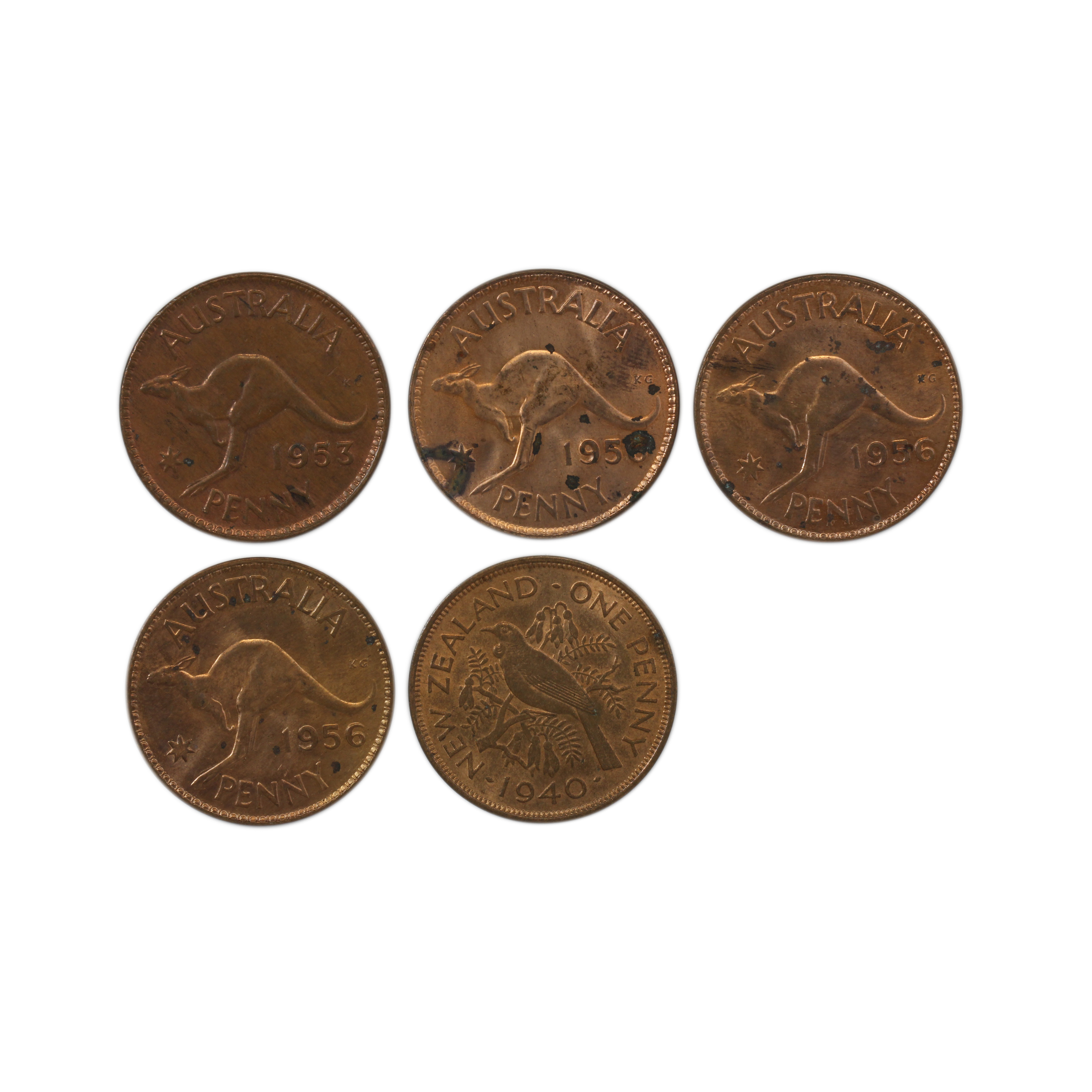 944. · Group, Elizabeth II, Penny, UNC