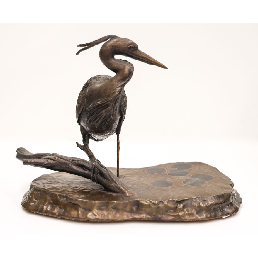 Ed Bennett ''The Great Blue Heron'' 1997 Bronze