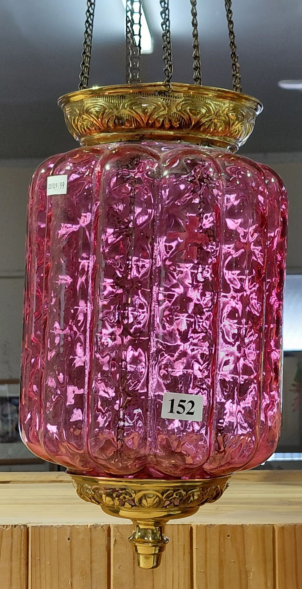 Victorian Ruby Glass Hallway Lamp