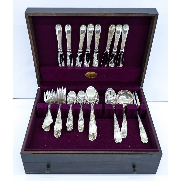 52pc S. Kirk & Son ''Old Maryland'' Sterling Flatware Service for 8 - 2,040