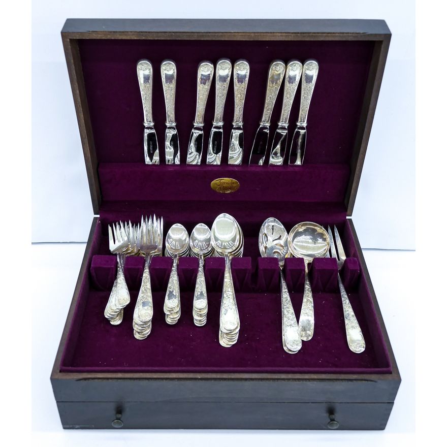 52pc S. Kirk & Son ''Old Maryland'' Sterling Flatware Service for 8 - 2,040
