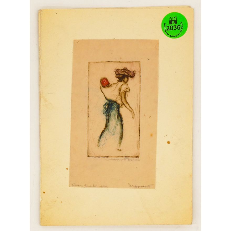 Max Pollak ''Guatemalan Girl'' Miniature Drypoint Etching