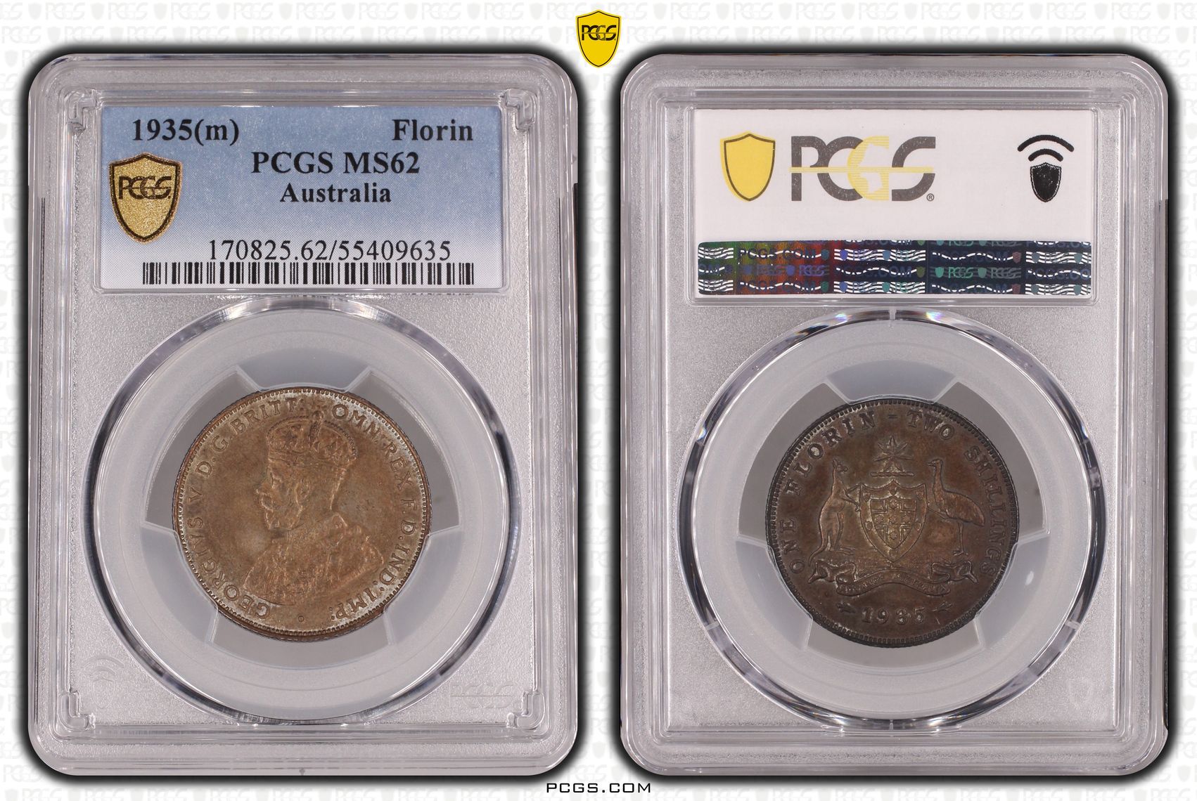 George V, Florin, 1935(m), PCGS MS62