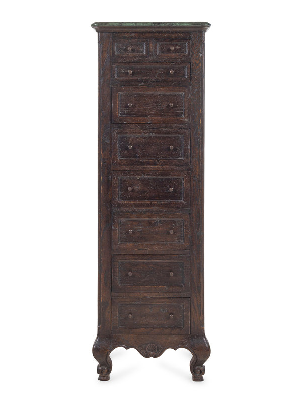 A Louis XV Style Marble-Top Semainier
