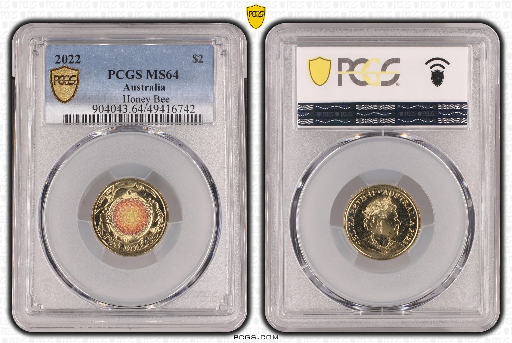 Elizabeth II, Honey Bee Colorized , Two Dollar, 2022, PCGS MS64