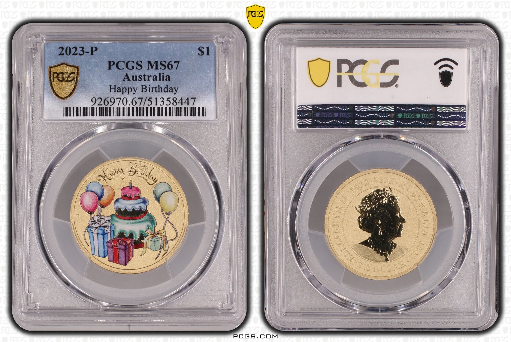 Happy Birthday, One Dollar, 2023-P, PCGS MS67