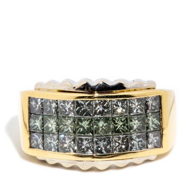 1.68 Carat Princess Cut Diamond Ring,