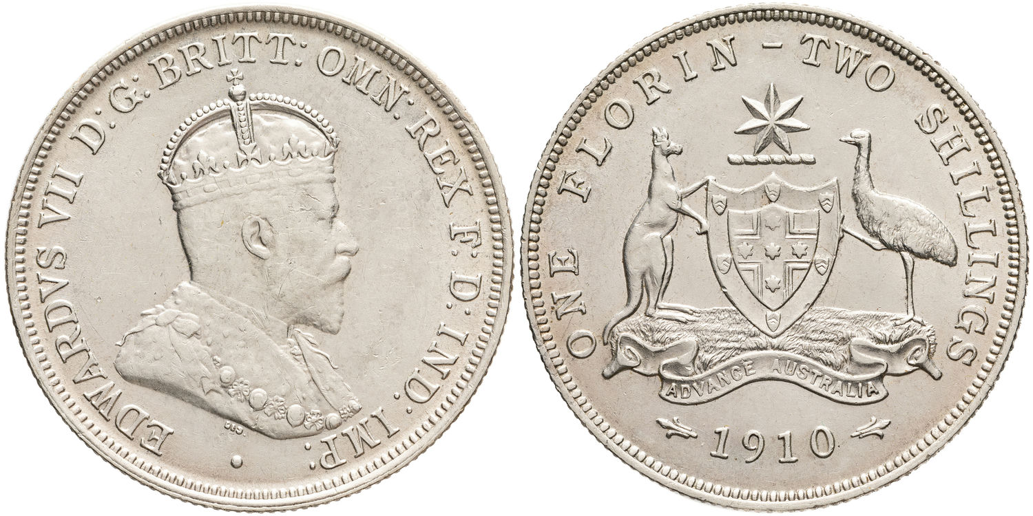 Edward VII, Florin, 1910, EF