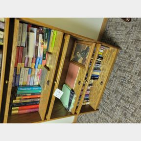 3 Shelves of Danielle Steele and other reading books