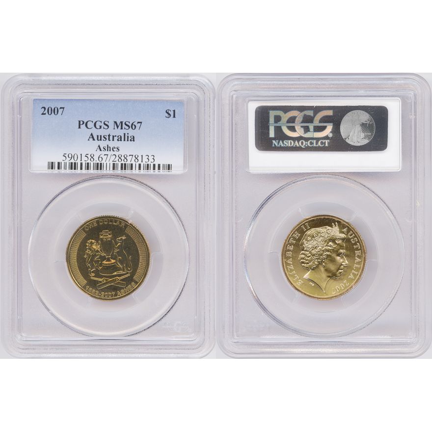 Ashes, One Dollar, 2007, PCGS MS67