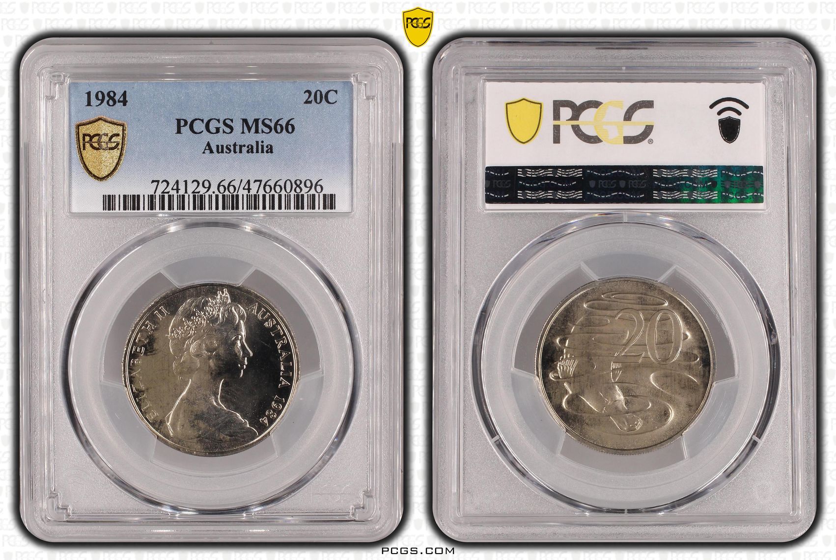 Elizabeth II, Twenty Cent, 1984, PCGS MS66