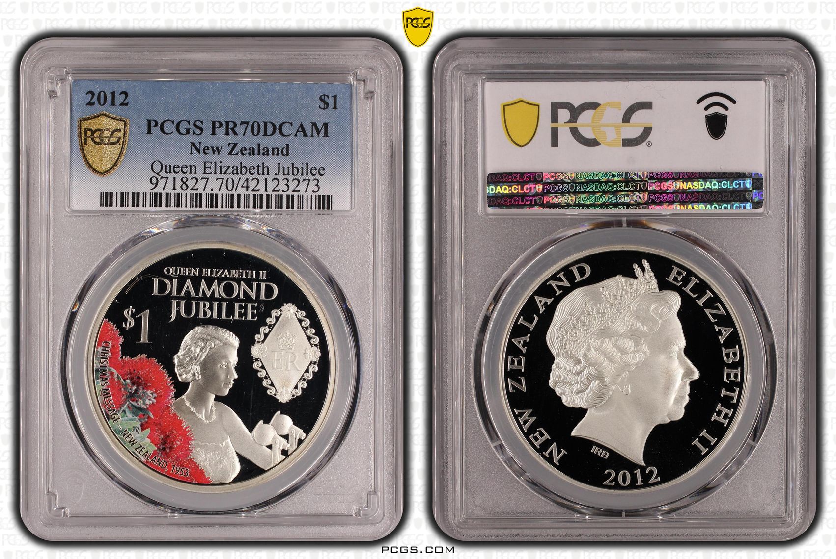 New Zealand, Queen Elizabeth Jubilee, POP 1/0, One Dollar, 2012, PCGS PR70DCAM
