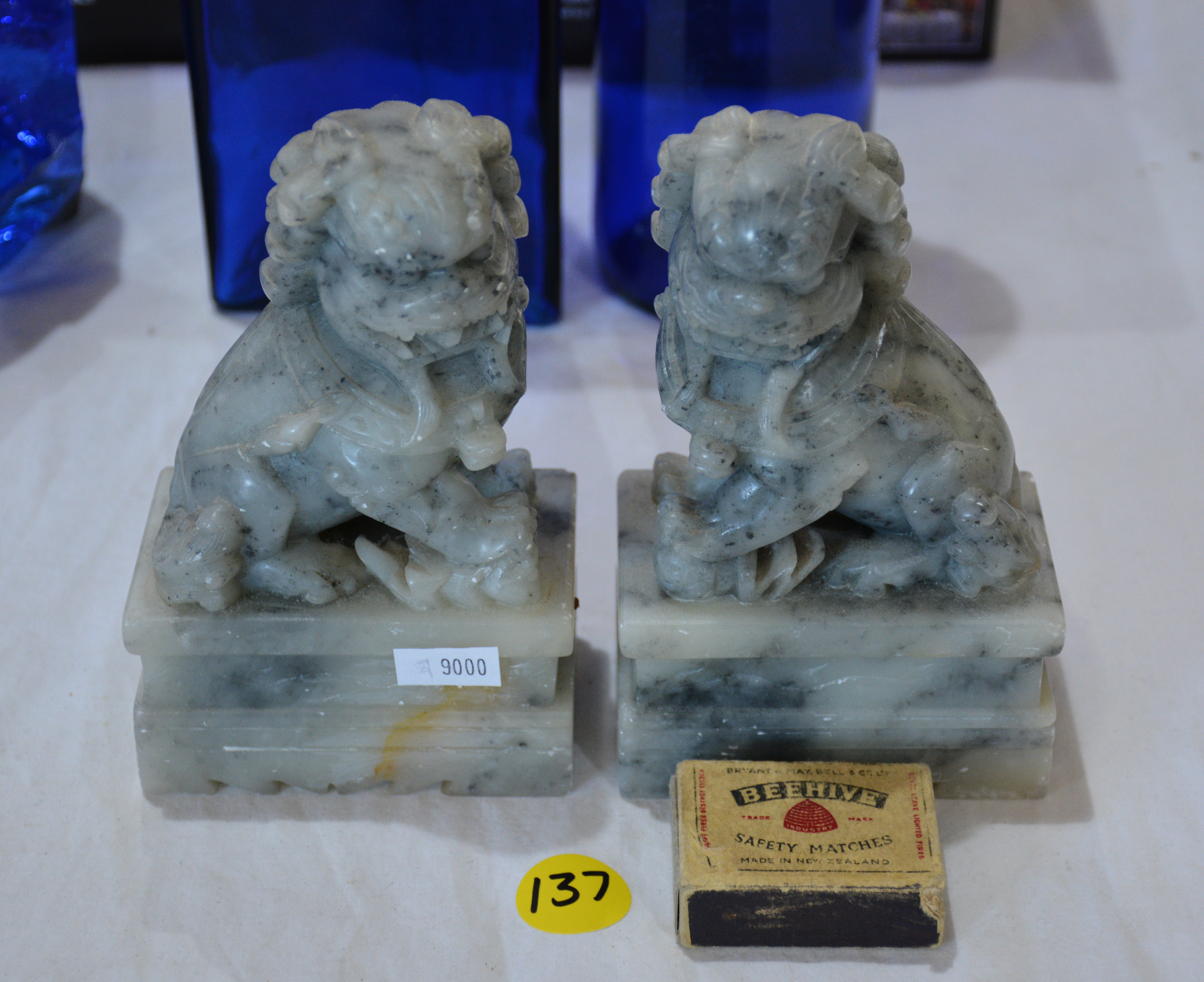 Soapstone Carved Asian Lion Ornaments x 2 — NZ auction result