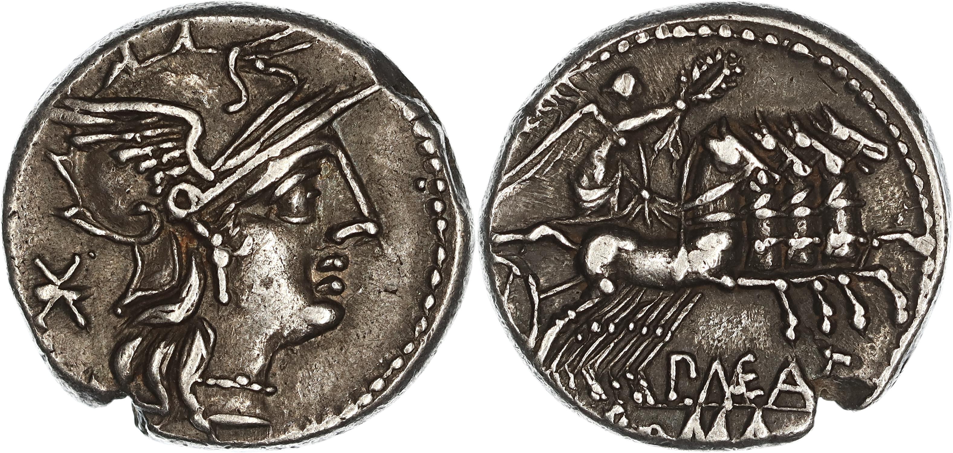 Roman Republic, P. Maenius M.f. Antiaticus, Silver Denarius, 132 BC, nEF