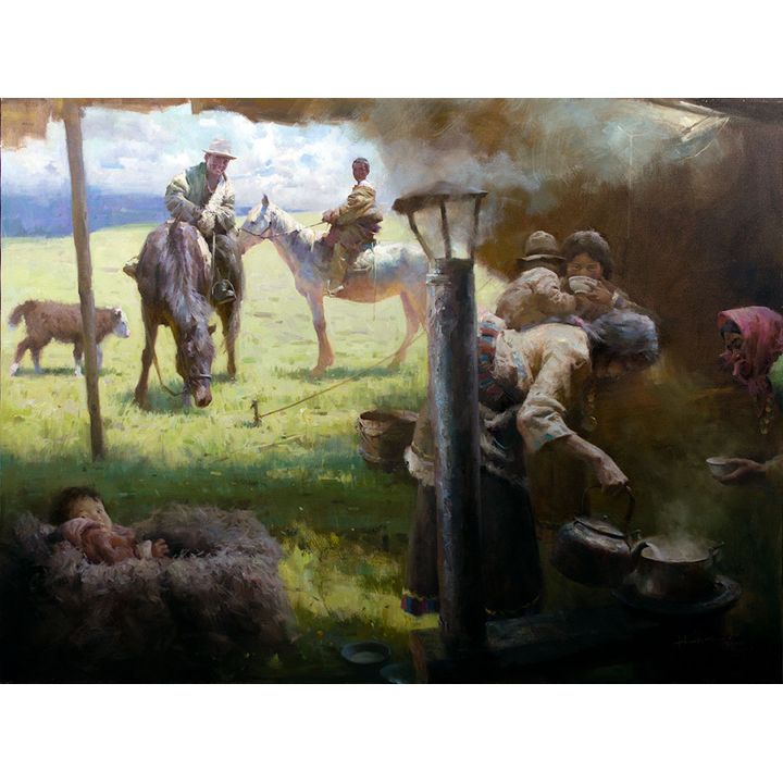 Huihan Liu (1952- ), Time for Milk-Tea