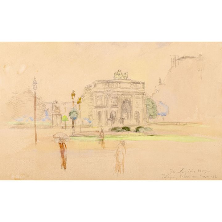Jan Cybis | Łuk Triumfalny na Place du Carrousel w Paryżu, 1947 r.