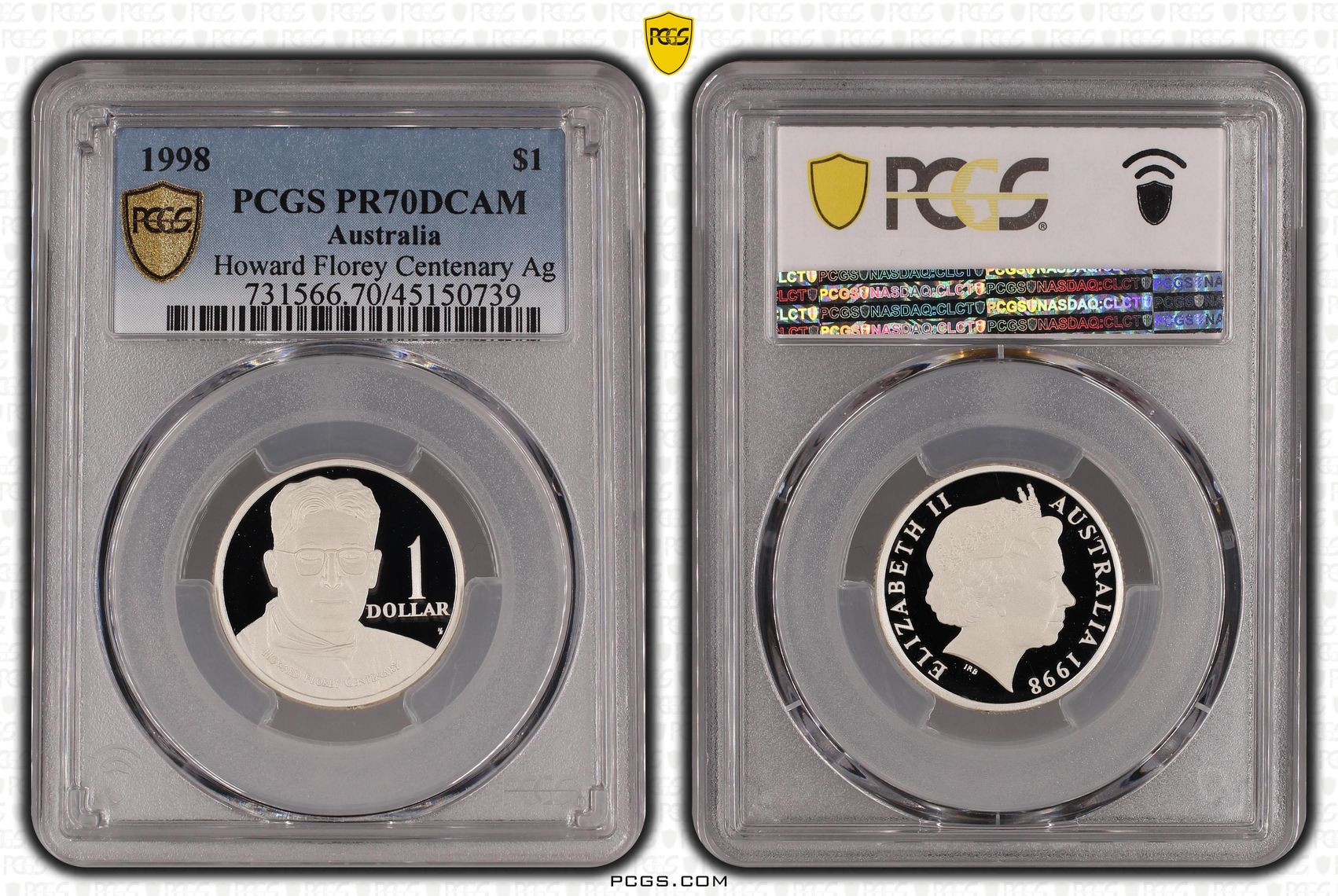 Elizabeth II, Florey, One Dollar, 1998, PCGS PR 70DCAM