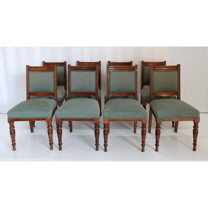 SET OF 8 OAK DINING CHAIRS
