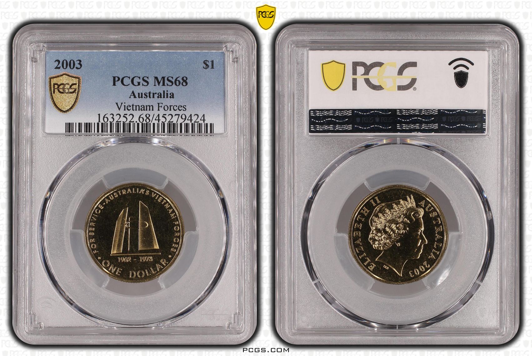 Elizabeth II, Vietnam Forces, One Dollar, 2003, PCGS MS 68