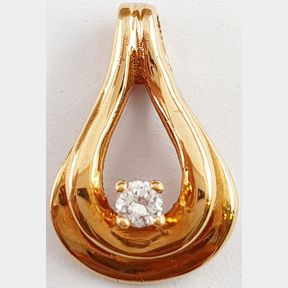 18CT YELLOW GOLD PENDANT WITH 0,110CT ROUND DIAMOND COLOUR G/H CLARITY VS/SI-51921/365