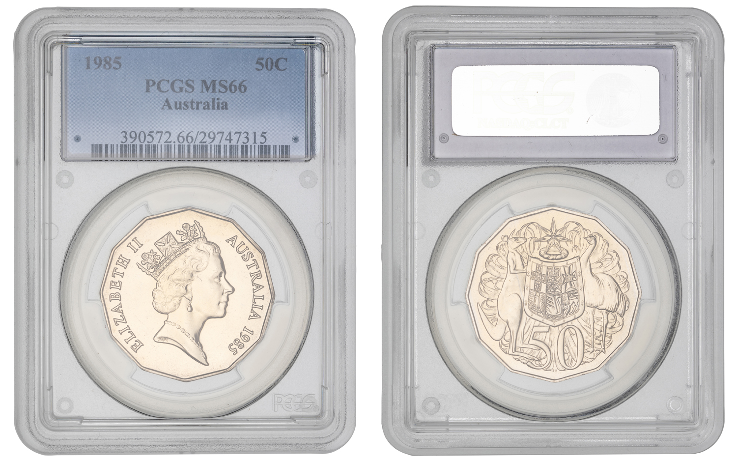 Elizabeth II, Fifty Cent, 1985, PCGS MS66