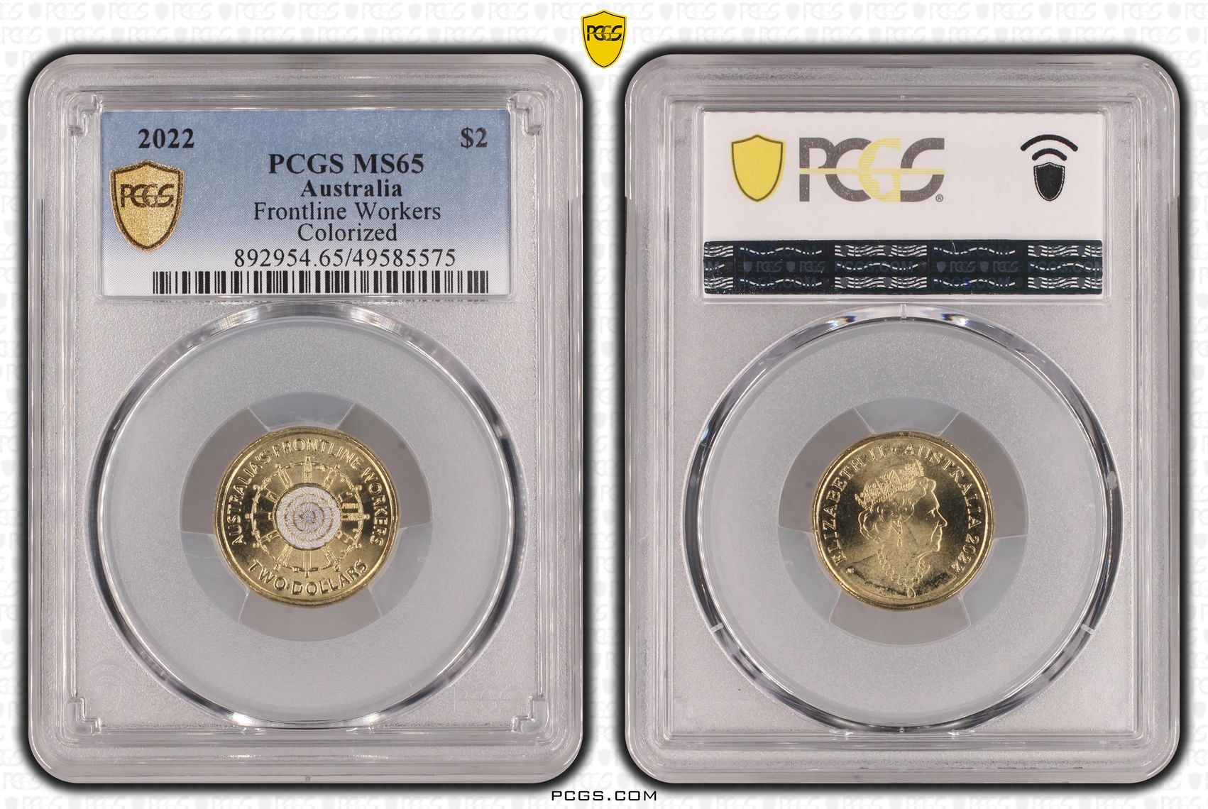 Elizabeth II, Frontline Workers Colorized , Two Dollar, 2022, PCGS MS65