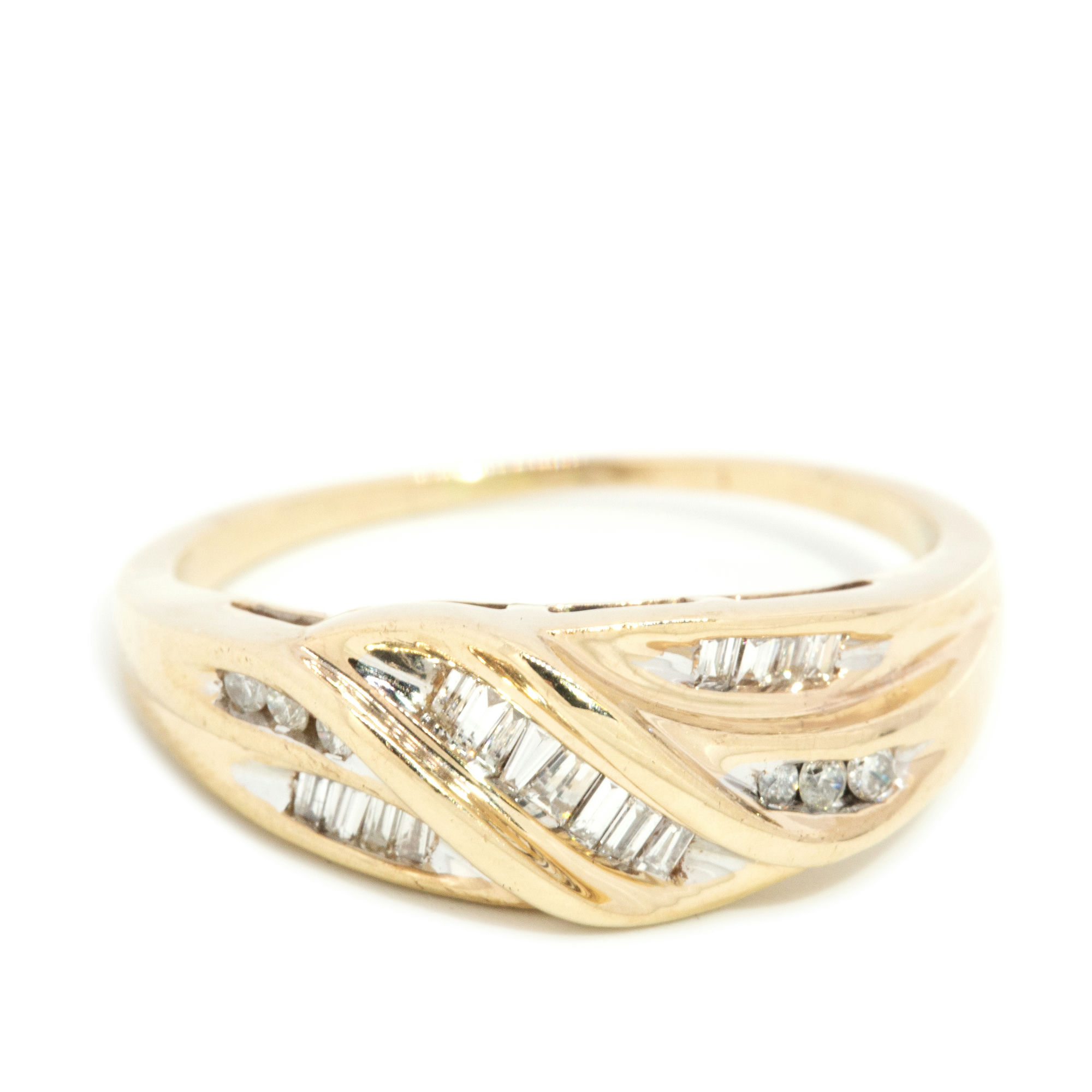 Diamond Baguette Diamond Dress Ring 9ct Gold,