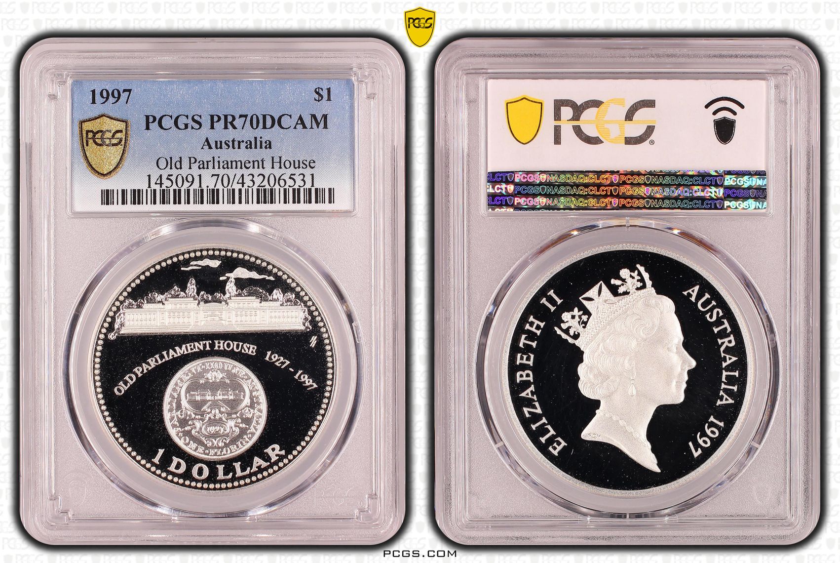 1997 Australia One Dollar, $1 Old Parliament House PCGS - PR70DCAM POP 20/0 -531