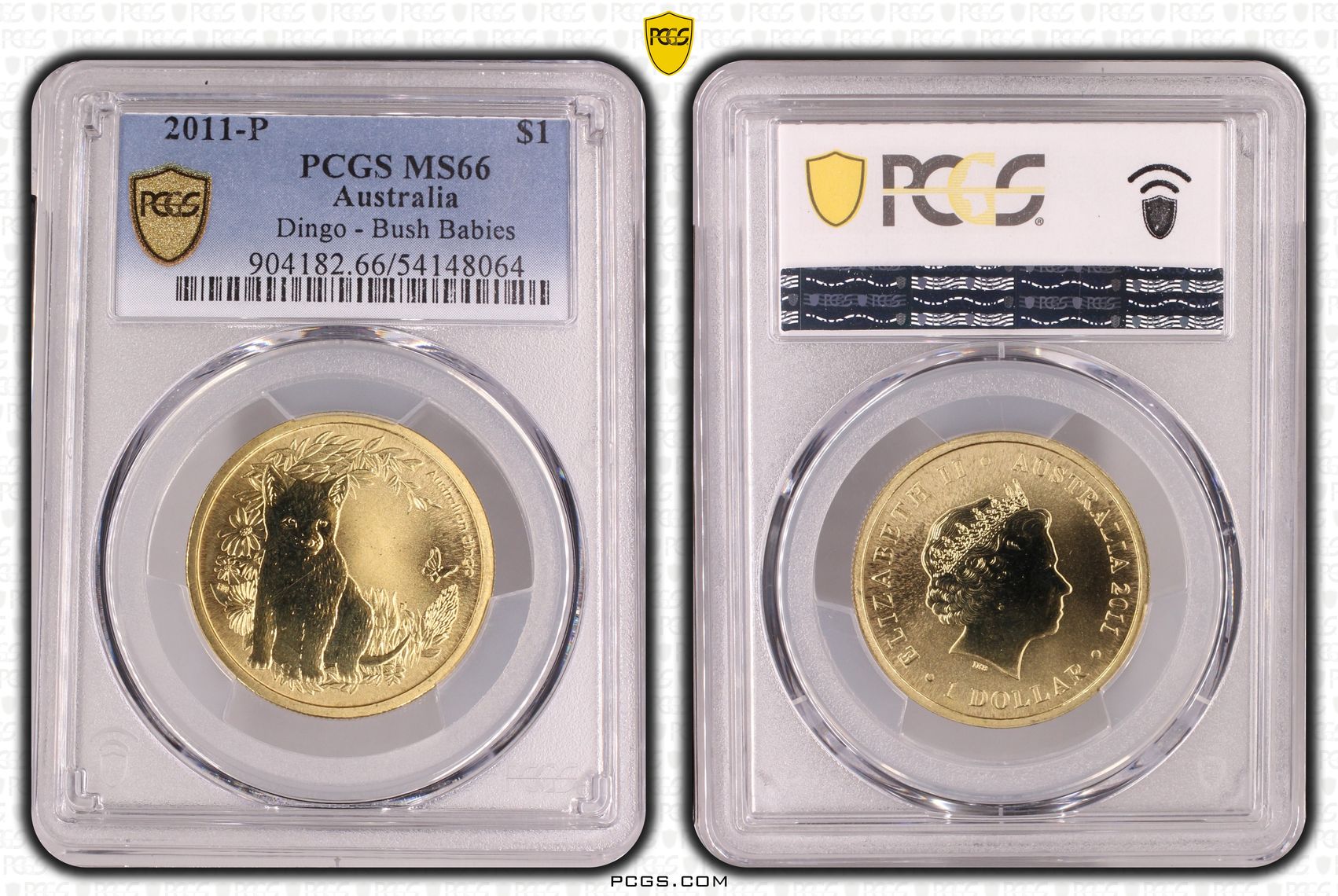 Dingo - Bush Babies, One Dollar, 2011-P, PCGS MS66