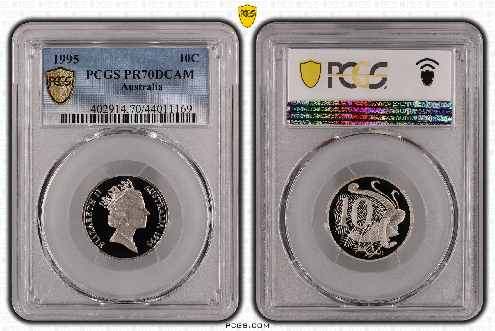 Ten Cent, 1995, Pcgs Pr70dcam