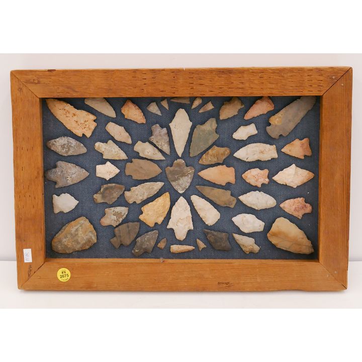 Large Native Arrowhead Frame Display- 12x18''