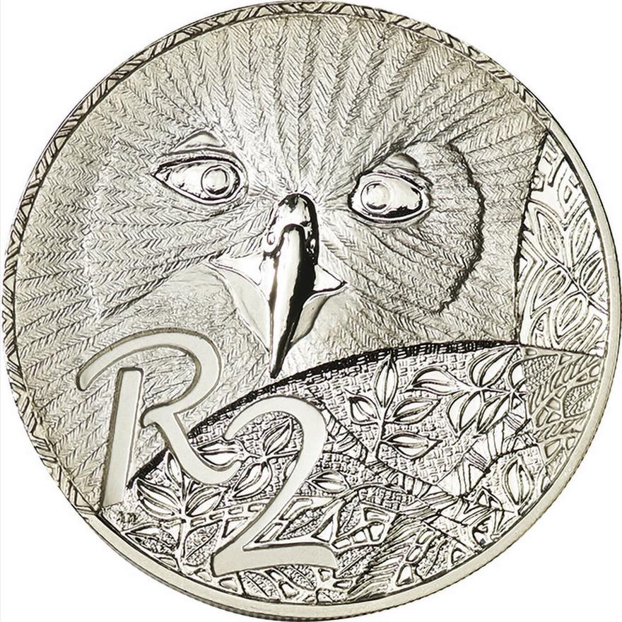 南アフリカ 2004年 2ランド 銀貨 フクロウ