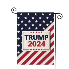 WENWELL DONALD TRUMP 2024 HOUSE GARDEN FLAGS,MAKE AMERICA GREAT AGAIN BURLAP YARD SIGN DECORATIONS,TRUMP IS OUR PRESIDENT BANNERS