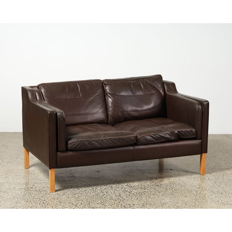 Stouby Møbelfabrik, Denmark - Two-seater Danish leather sofa