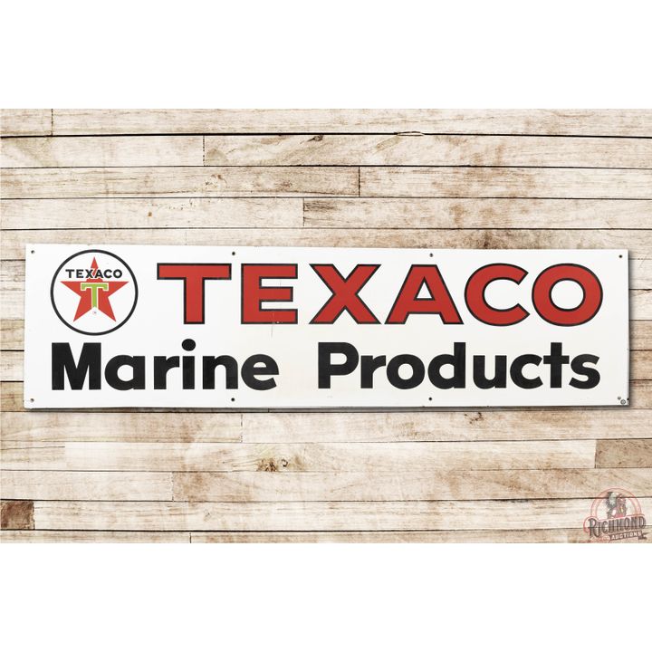 Texaco White-T Marine Products Single Sided Porcelain Sign TAC 8.25