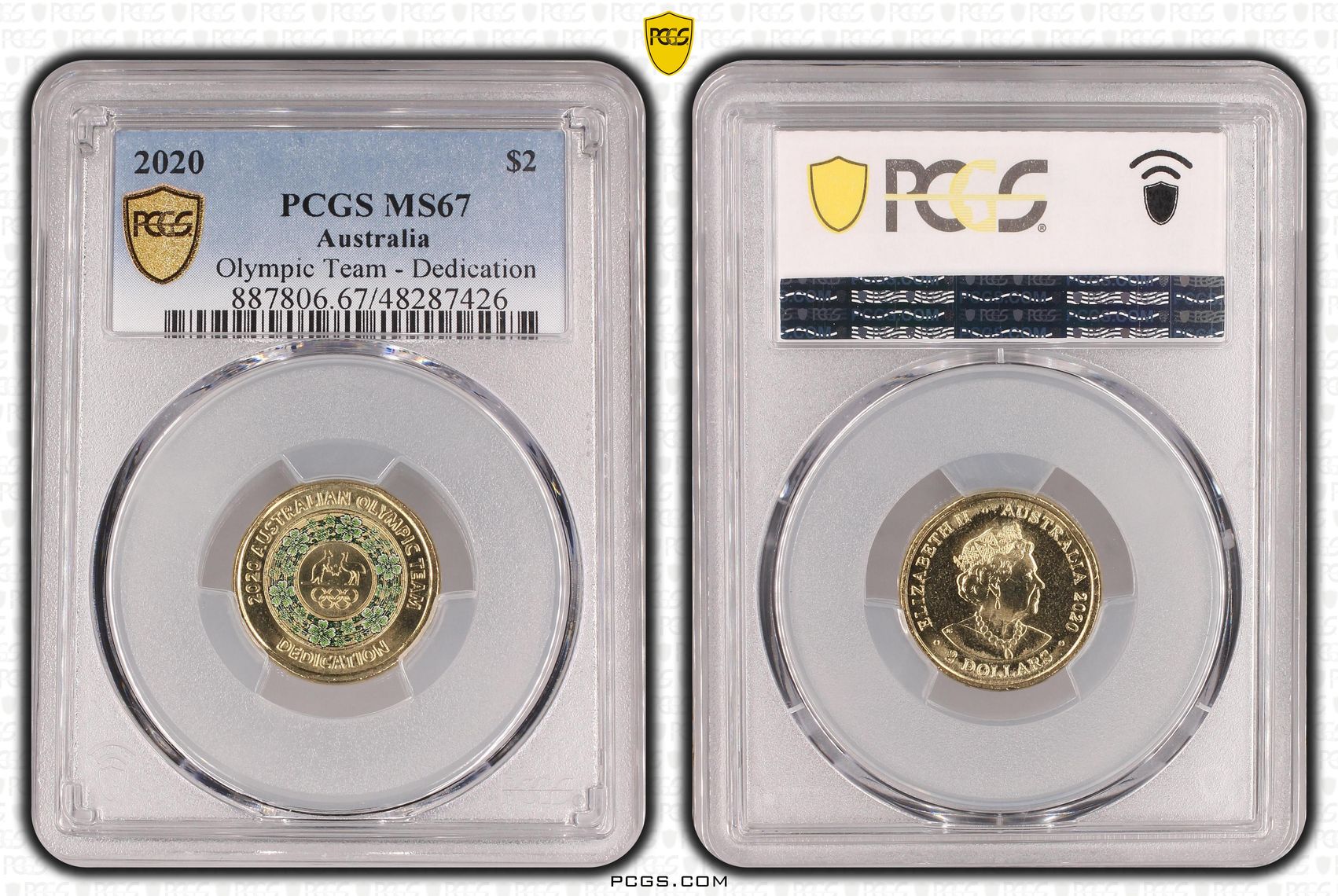 Olympic Team - Dedication, Two Dollar, 2020, PCGS MS67