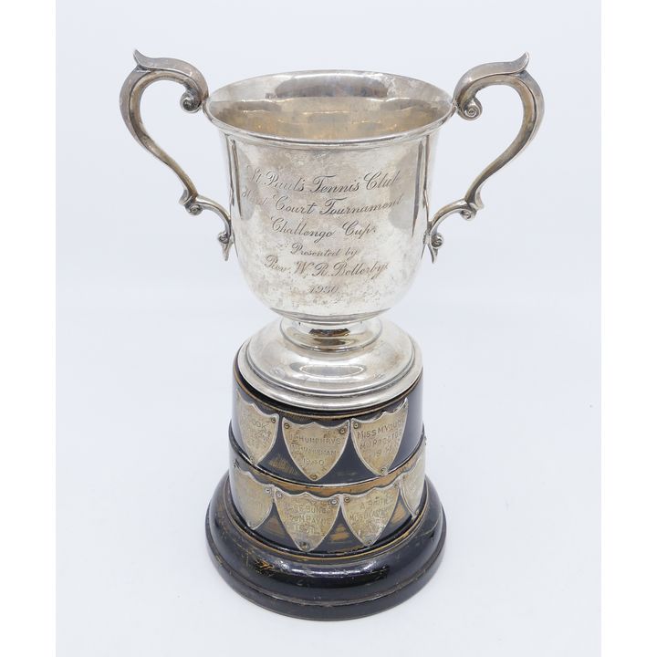 St Paul's Tennis Club 1930 Women's Tennis Champions English Sterling Silver Trophy