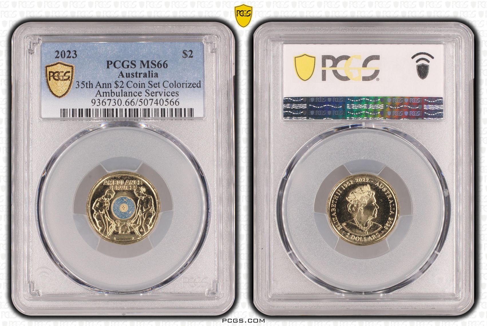 35th Ann $2 Coin Set Colorized - Ambulance Services , Two Dollar, 2023, PCGS MS66