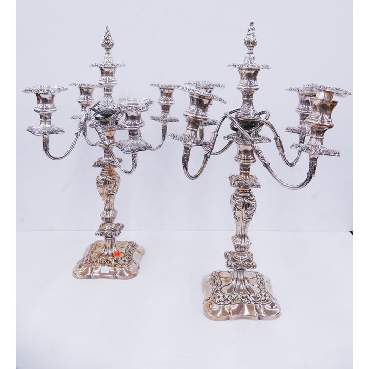 Pair International Silver Silverplate Candelabras- 20'' tall