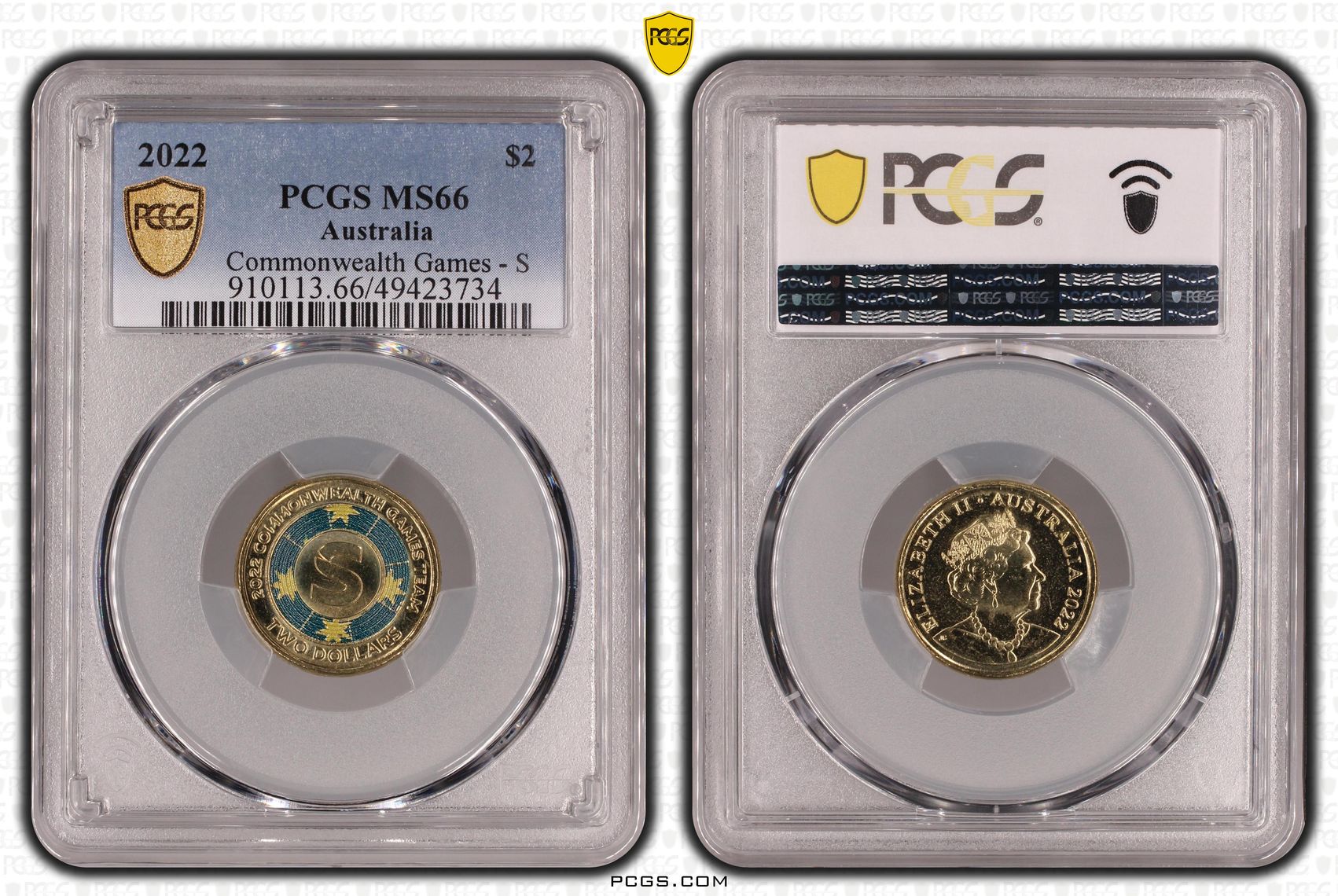 Elizabeth II, Commonwealth Games - S , Two Dollar, 2022, PCGS MS66