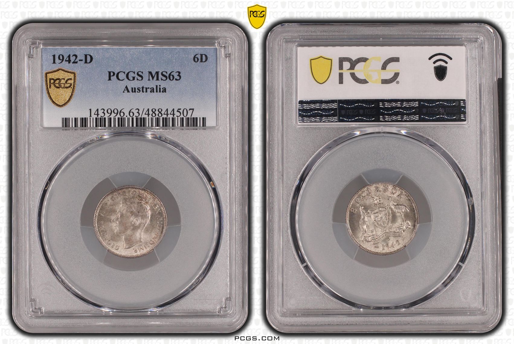 George VI, Sixpence, 1942-D, PCGS MS63