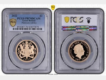 2022 PLATINUM JUBILEE PROOF GOLD 2 POUND PR70 DCAM TOP POP!