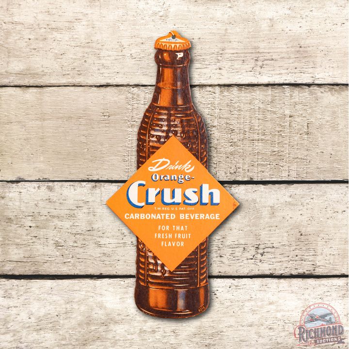 Drink Orange-Crush Bottle Cardboard Sign TAC 8.9